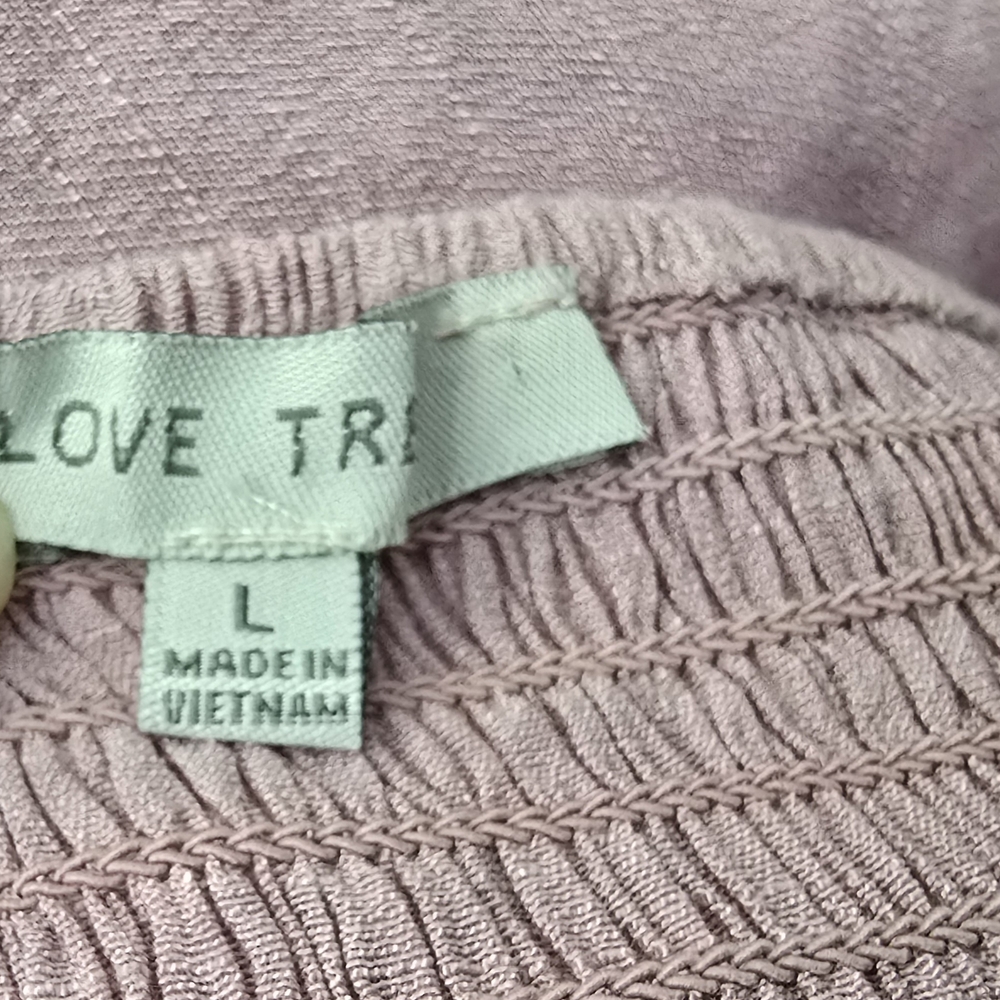 Love Tree Pink Ruched Puff Sleeve Blouse – Size L - Picture 10 of 10